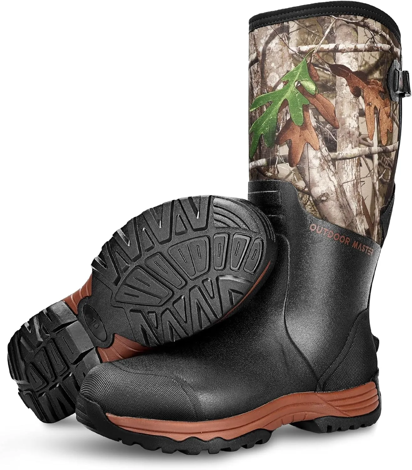 OutdoorMaster Hunting Boots for Men, Waterproof Rubber Neoprene Boots, Anti-slipped Insulated Outdoor Boots