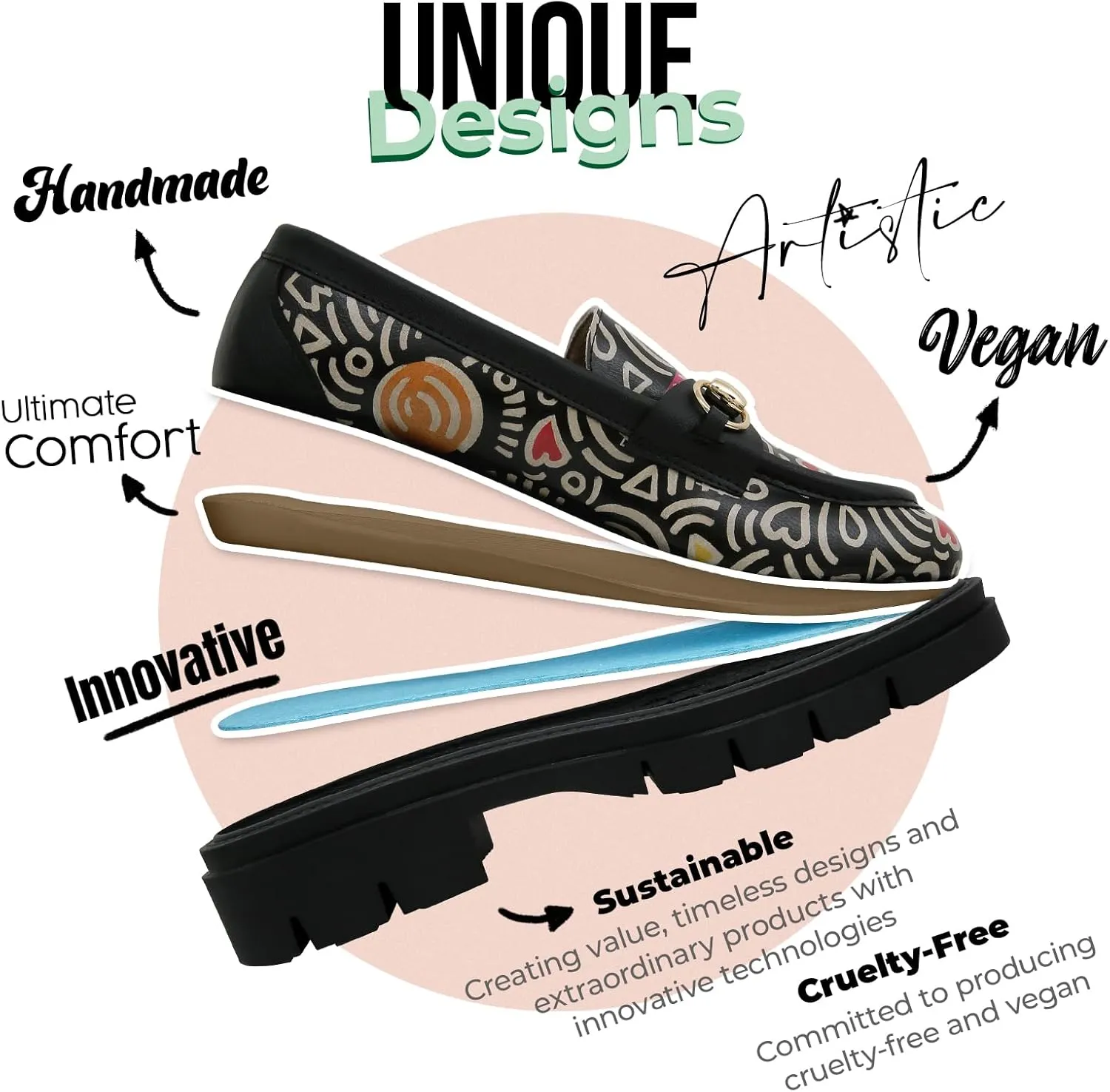 Penny Loafers for Women - Handmade and Vegan Leather Platform Loafers for Women