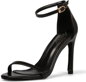 perixir Strappy Heels for Women High Stiletto Heels Sexy Prom Dressy Sandals Ankle Strap Heels Dainty Rope Stiletto Heel