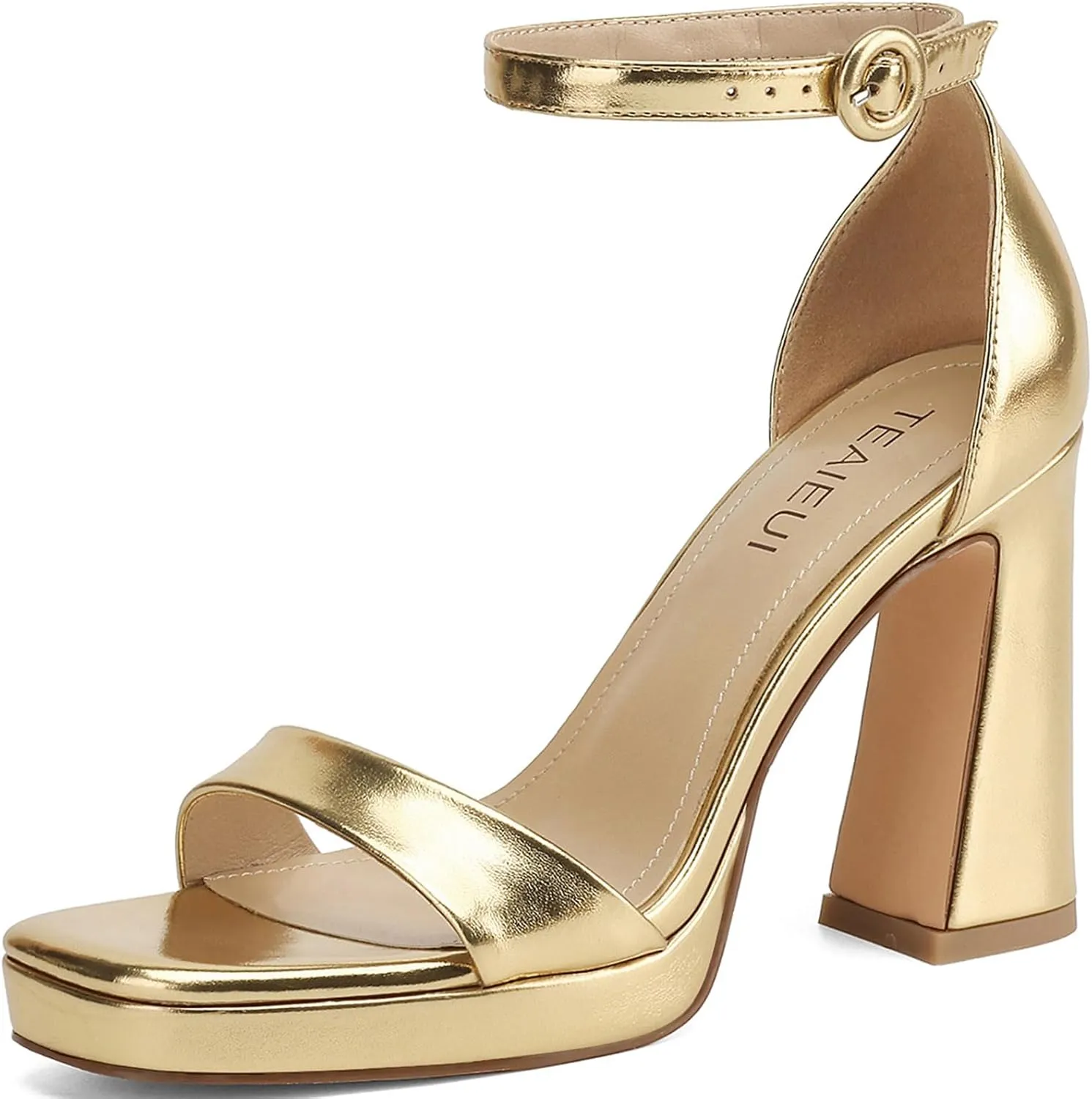 Platform Heels for Women Chunky High Heels with Ankle Strap Square Toe Strappy Heels for Women Heeled Sandals