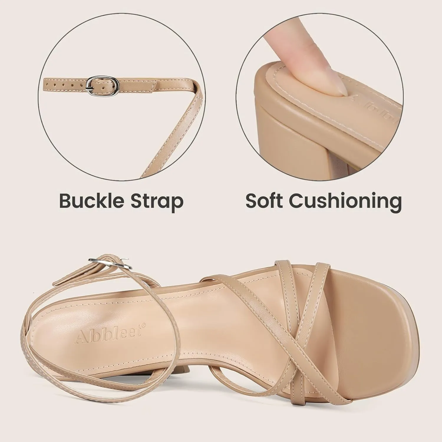 Platform Heels for Women Strappy Block Chunky High Heels Open Toe Ankle Strap Sandals Fashion Lace Up Wedding Party Evening Prom Dance Dress Shoes