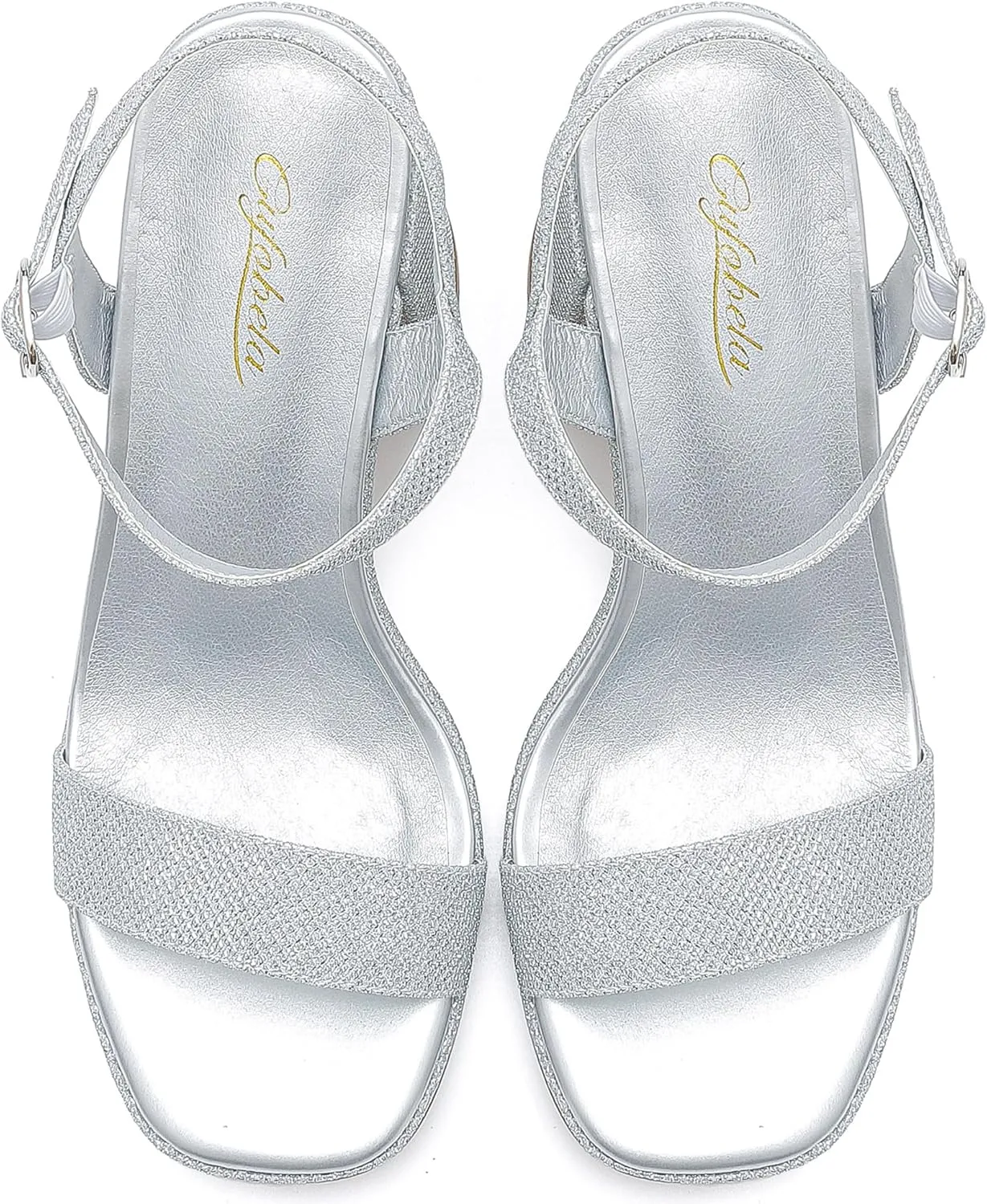 Platform Sandals Women Fashion Block Chunky Heeled Sandals Open Toe High Heels Evening Wedding Party Prom Dance Summer Ankle Strap Dress Shoes