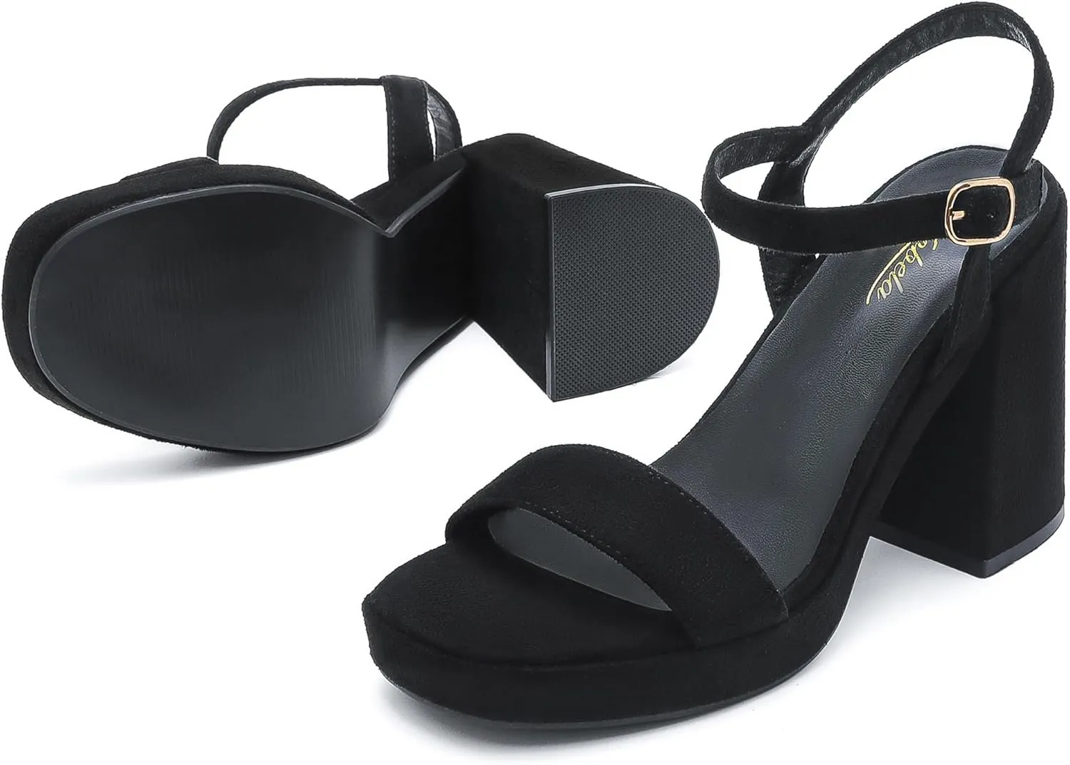 Platform Sandals Women Fashion Block Chunky Heeled Sandals Open Toe High Heels Evening Wedding Party Prom Dance Summer Ankle Strap Dress Shoes