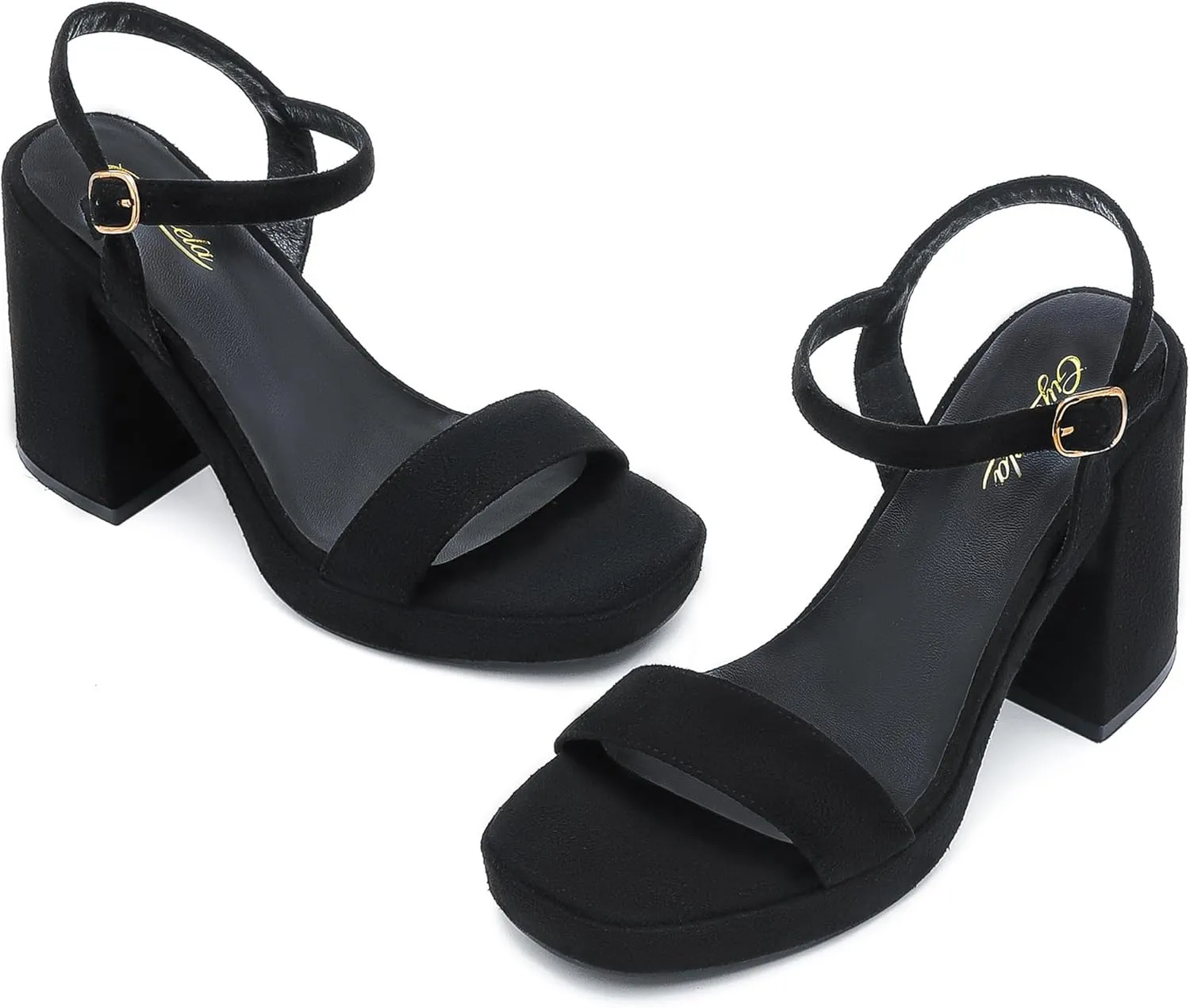 Platform Sandals Women Fashion Block Chunky Heeled Sandals Open Toe High Heels Evening Wedding Party Prom Dance Summer Ankle Strap Dress Shoes