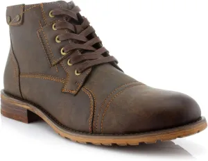 Polar Fox Ronny MPX806037 Mens Casual Work Lace Up Classic Motorcycle Combat Boots