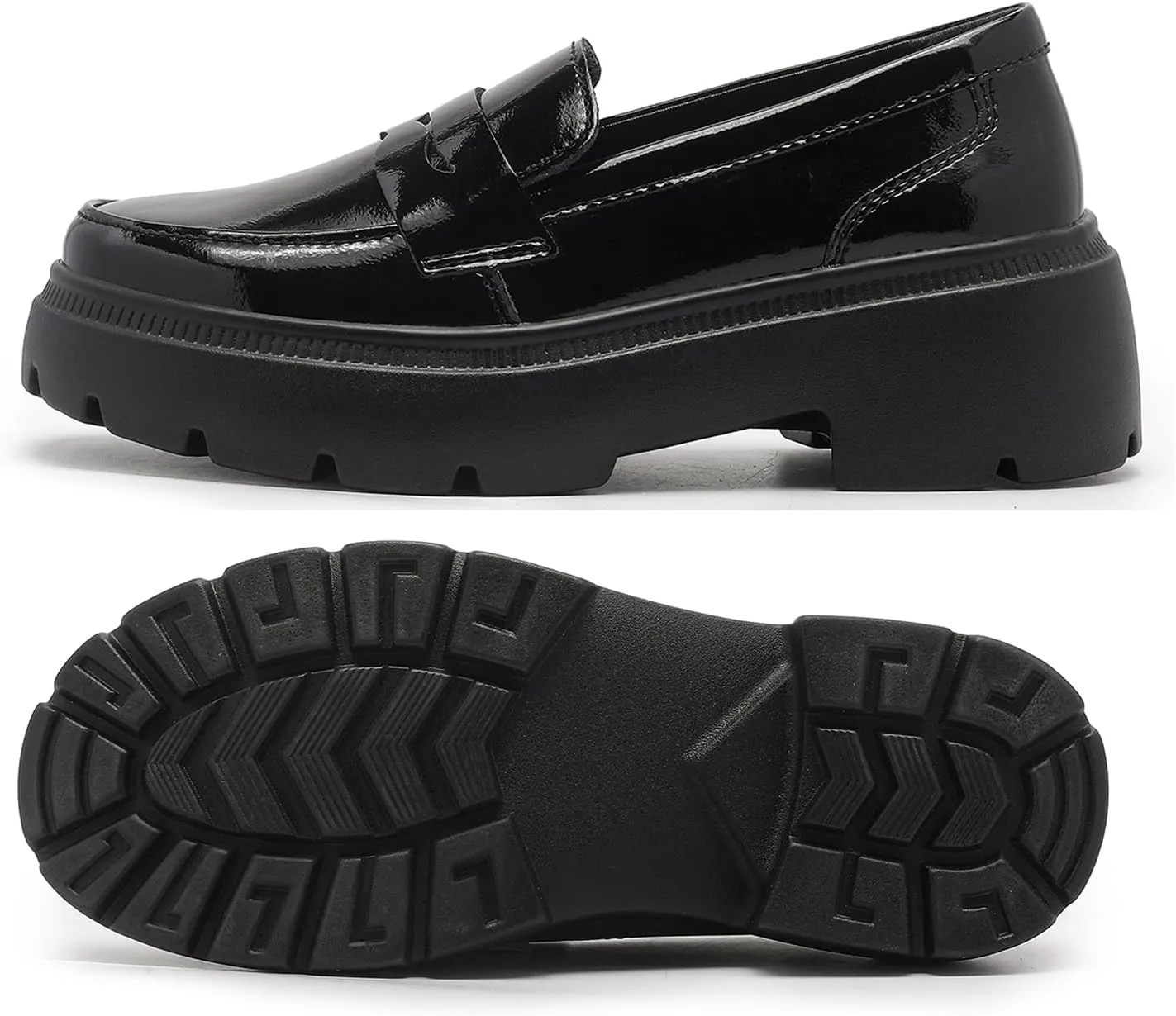 Ruiatoo Platform Loafers for Women - Slip On Chunky Penny Loafers for Dressy, Business, Casual Comfort Work Shoes