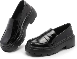 Ruiatoo Platform Loafers for Women - Slip On Chunky Penny Loafers for Dressy, Business, Casual Comfort Work Shoes