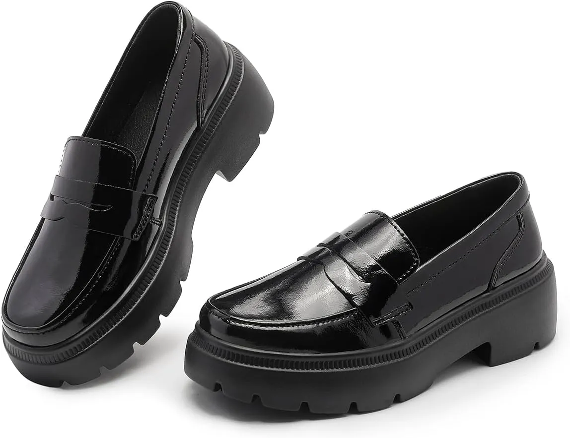 Ruiatoo Platform Loafers for Women - Slip On Chunky Penny Loafers for Dressy, Business, Casual Comfort Work Shoes