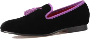 Santimon Mens Tassel Loafers Slip On Wedding Dress Velvet Penny Loafers Fashion Tuxedo Formal Business Casual Luxury Prom Shoes Smoking Party Ballroom Disco Moccasins for Men