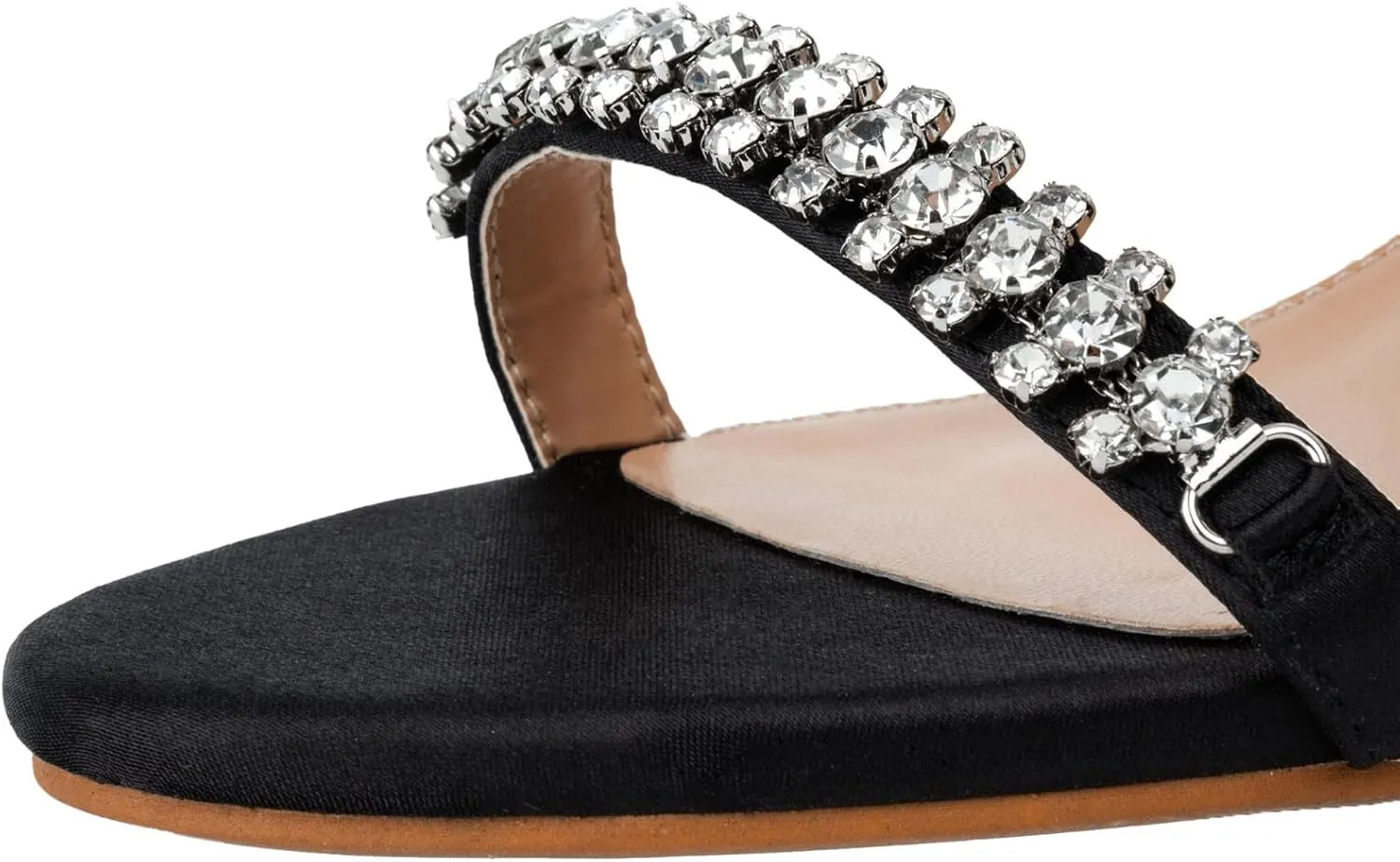 SheSole Womens Heels Sandals Sparkly Dress Shoes Low Kitten Heel Rhinestone Bride Wedding Shoes Black Silver Gold White