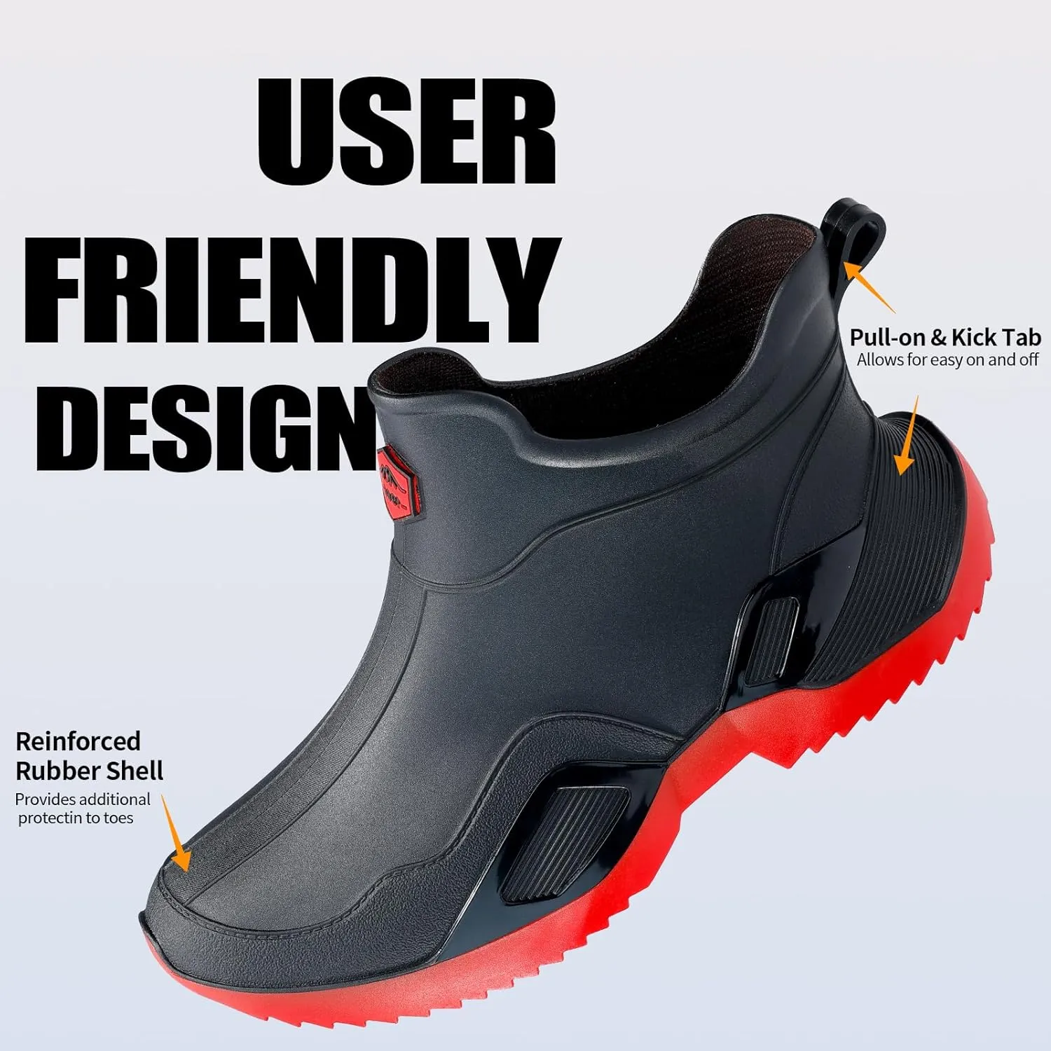 Short rain boots women waterproof deck boots for men ankle fishing boot comfortable garden work shoes lightweight chelsea boot for Boating Camping Sailing