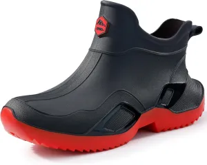 Short rain boots women waterproof deck boots for men ankle fishing boot comfortable garden work shoes lightweight chelsea boot for Boating Camping Sailing