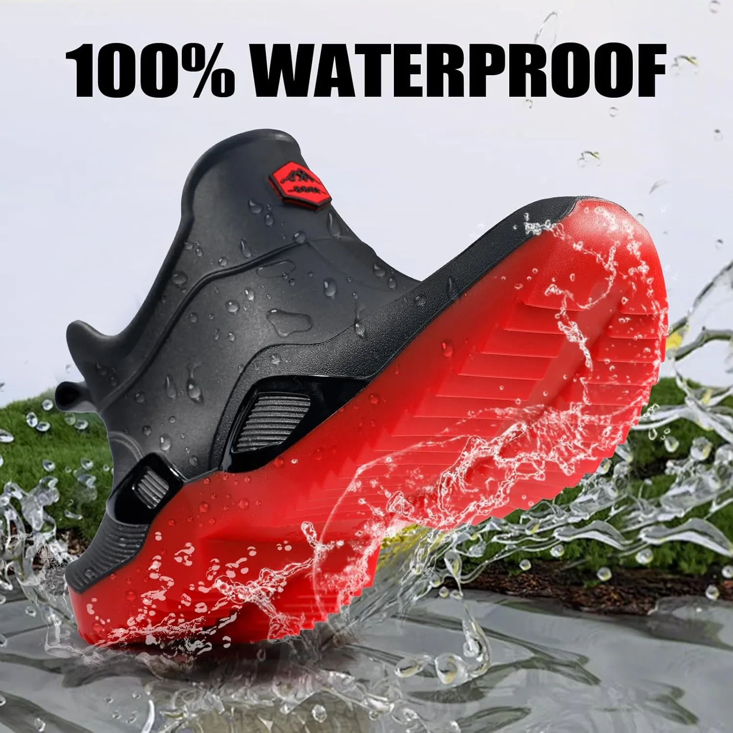 Short rain boots women waterproof deck boots for men ankle fishing boot comfortable garden work shoes lightweight chelsea boot for Boating Camping Sailing
