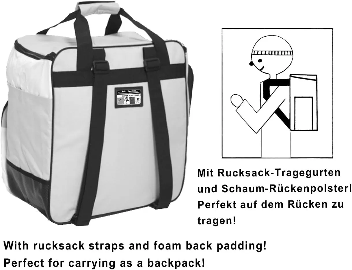 Ski Boot Bag Backpack SuperFUNCTION 2.0 Holds Complete Set of Ski or Snowboard Equipment incl. Helmet!
