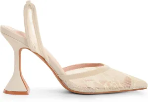 Slingback Mesh Mule Heels for Women with 3.75 Inches Heel