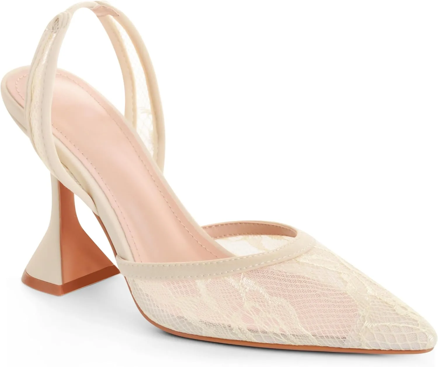 Slingback Mesh Mule Heels for Women with 3.75 Inches Heel