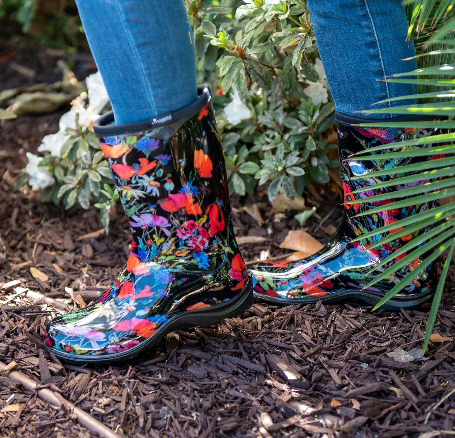 Sloggers Waterproof Garden Rain Boots for Women - Cute Mid-Calf Mud & Muck Boots with Premium Comfort Support Insole