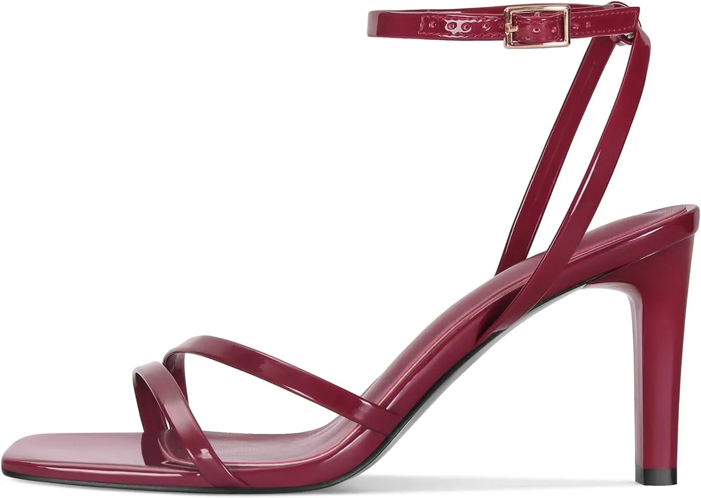 SOVANYOU Heeled Sandals for Women Dressy Square Open Toe Strappy High Heels with Ankle Strap for Wedding Party Daily Wear