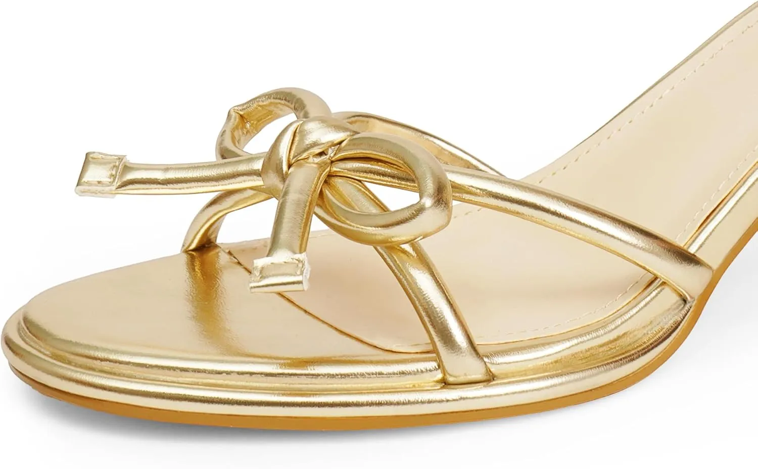 Strappy Heels Bow Tie Kitten Heels for Women Lace up Sandals Rounded Toe Party Dressy Prom Shoes