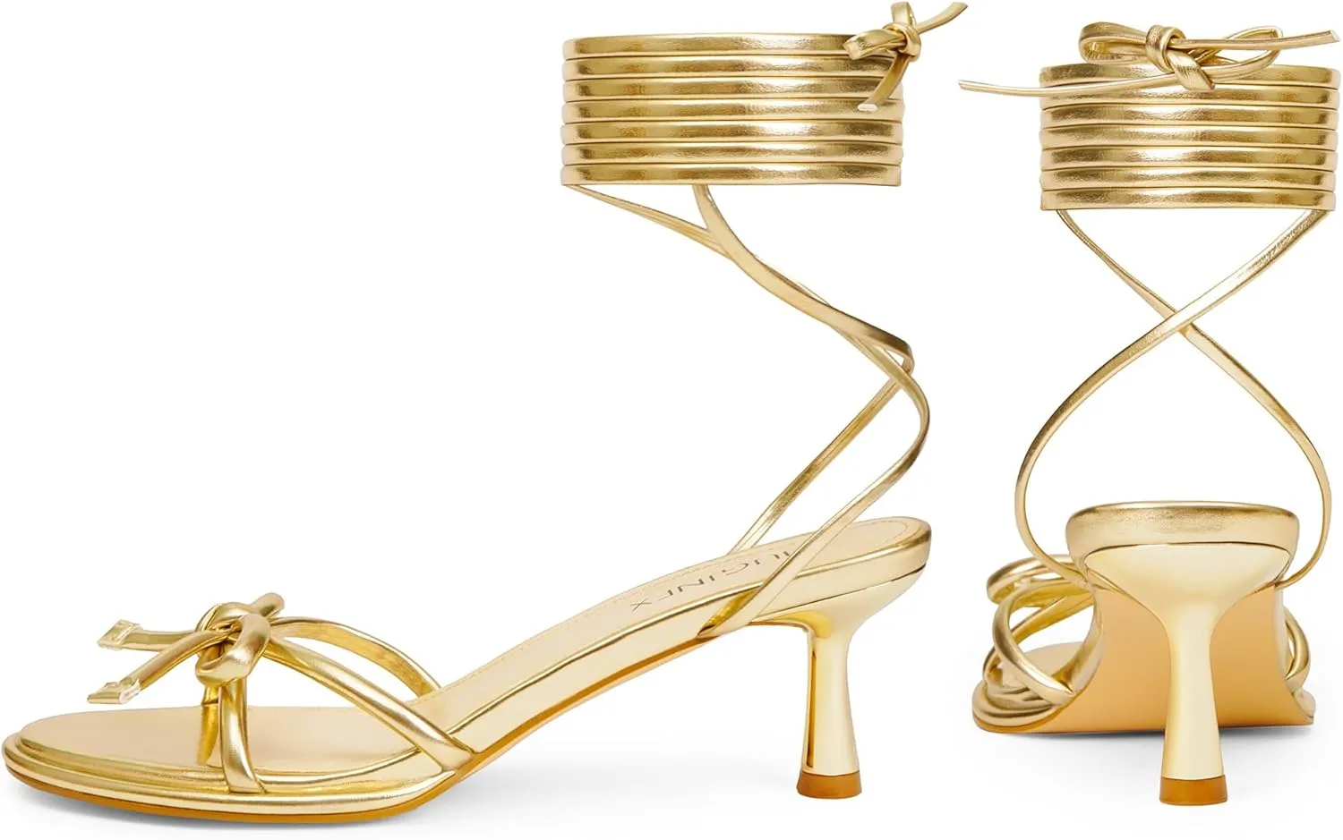 Strappy Heels Bow Tie Kitten Heels for Women Lace up Sandals Rounded Toe Party Dressy Prom Shoes