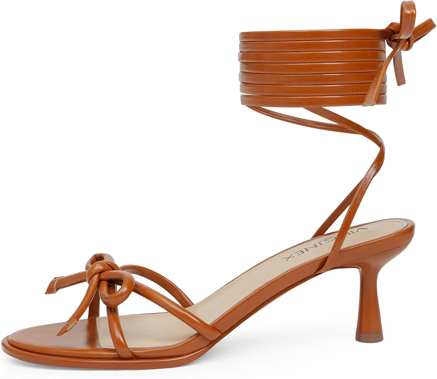 Strappy Heels Bow Tie Kitten Heels for Women Lace up Sandals Rounded Toe Party Dressy Prom Shoes