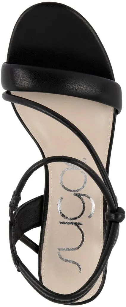 Sugar Women's Strappy Dress Sandals – Slip-On Block Heel Heels for Women, Open Toe Evening Party Shoes with Sparkly or Smooth Finish