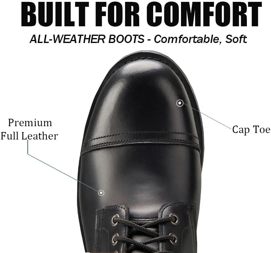 SUREWAY 6" Men's Lace-up Ankle Boots - Cap Toe, Captain Genuine Leather Lace up Chukka Boots for Men,Classic Comfort Oxford Style Footwear
