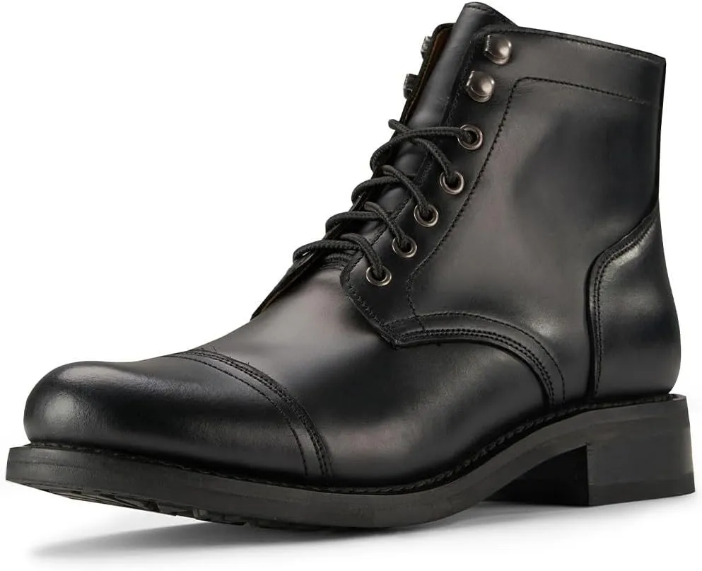 SUREWAY 6" Men's Lace-up Ankle Boots - Cap Toe, Captain Genuine Leather Lace up Chukka Boots for Men,Classic Comfort Oxford Style Footwear