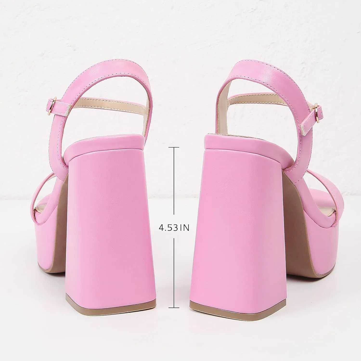syztsho Platform Heels for Women Chunky High Heel Sandals Ankle Strap Open Toe Pump Wedding Sexy Block Heel Sdndals