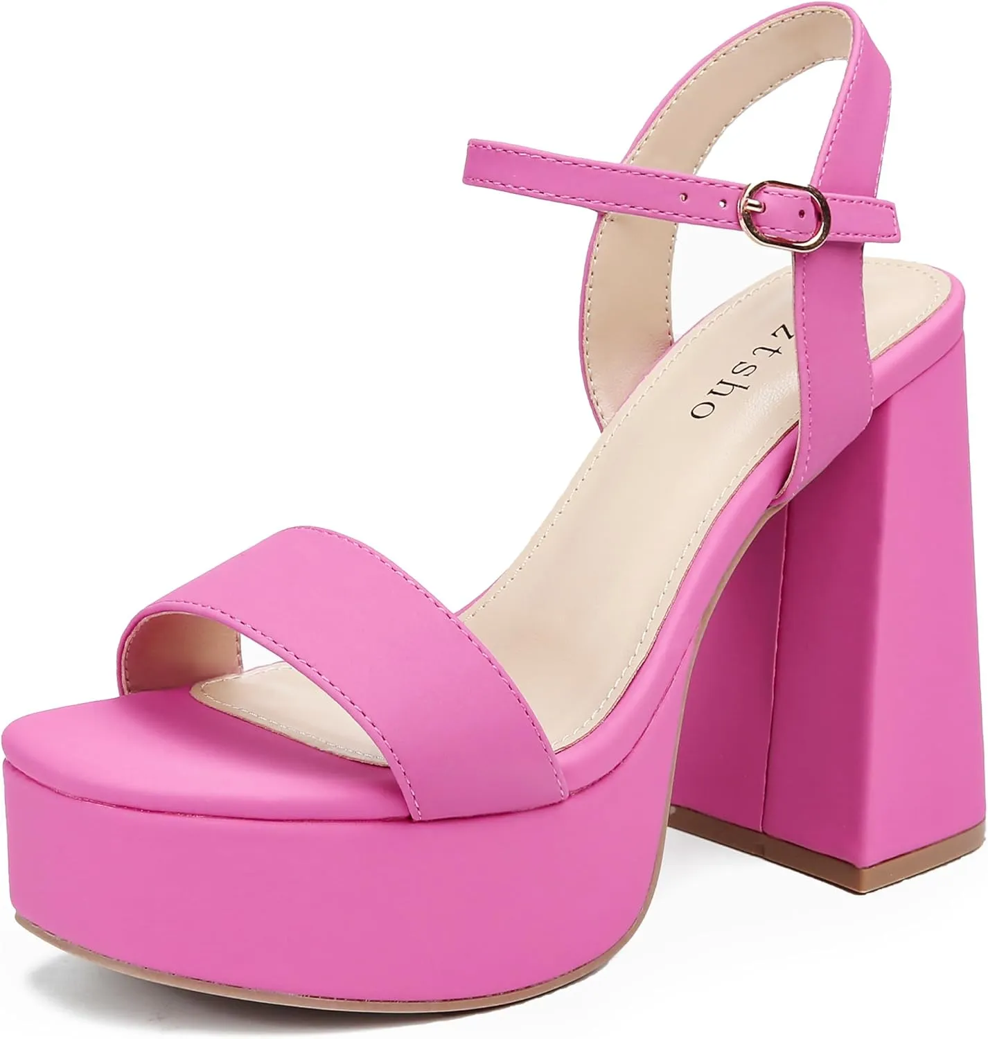 syztsho Platform Heels for Women Chunky High Heel Sandals Ankle Strap Open Toe Pump Wedding Sexy Block Heel Sdndals