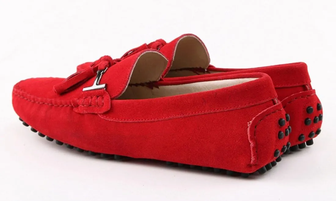 TDA Men's New Tassel Suede Driving Loafers Penny Boat Shoes