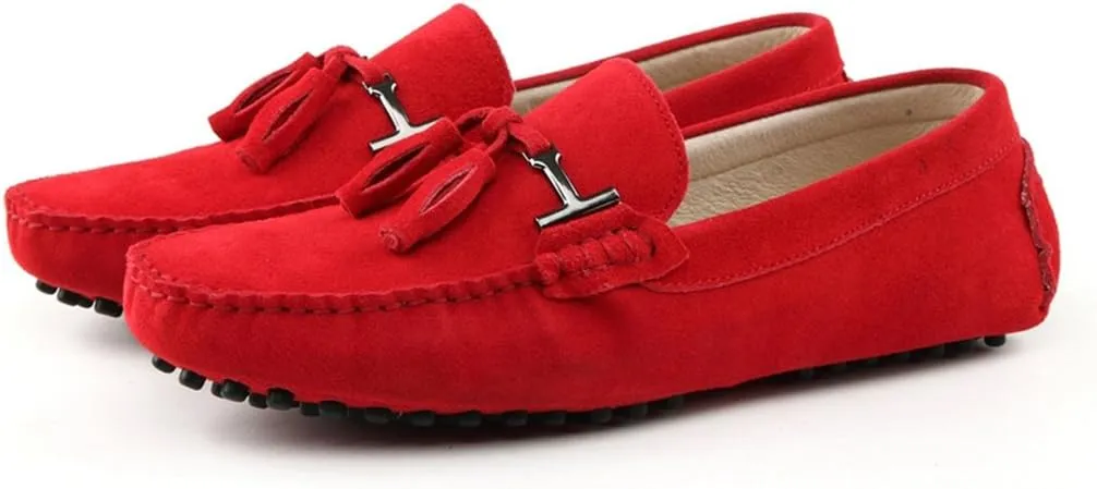 TDA Men's New Tassel Suede Driving Loafers Penny Boat Shoes