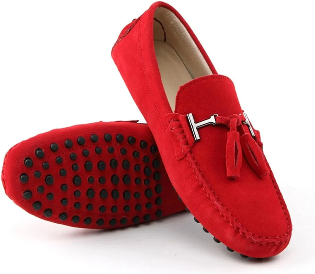 TDA Men's New Tassel Suede Driving Loafers Penny Boat Shoes