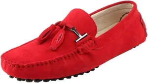TDA Men's New Tassel Suede Driving Loafers Penny Boat Shoes