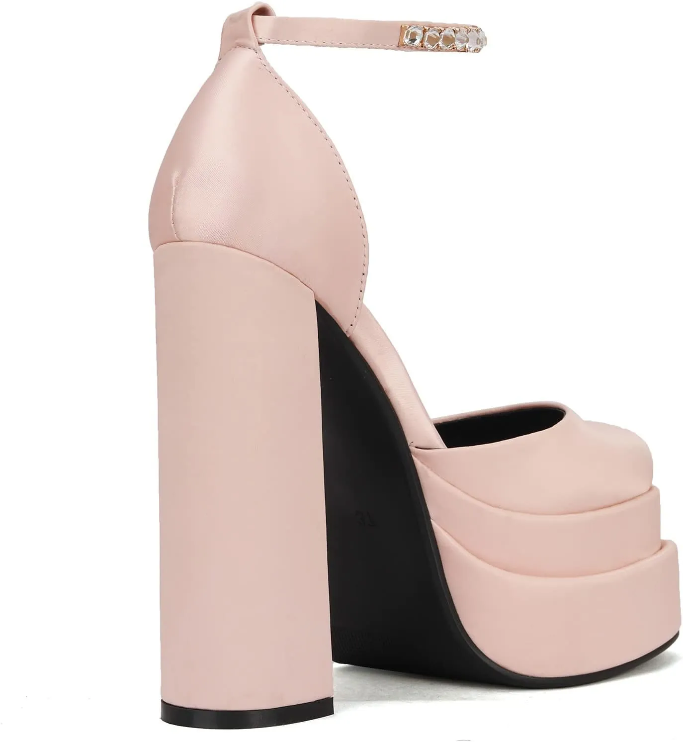 THESHY Womens Platform Chunky High Block Heels Ankle Strap Buckles Wedge Dress Pumps Fashion Shoes for Women