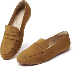 Tilocow Women's Loafers Penny Loafers for Women Comfortable Round Toe Flats Fashion Work Dressy Shoes