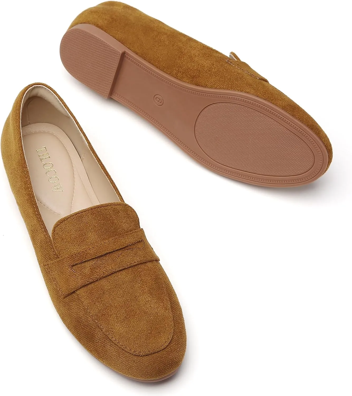 Tilocow Women's Loafers Penny Loafers for Women Comfortable Round Toe Flats Fashion Work Dressy Shoes