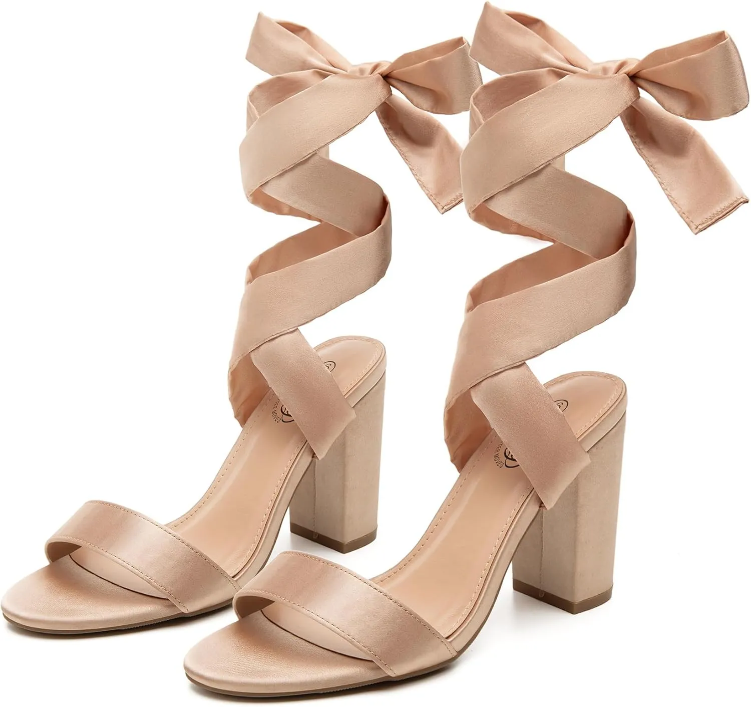 Trary Pink Purple Nude Red Black Heels for Women, Lace Up Chunky Heels for Women, Strappy Heels for Women Sandals, High Platform Stripper Heels, Comfortable Wide Width Tie Up Heels 3 Inch Open Toe