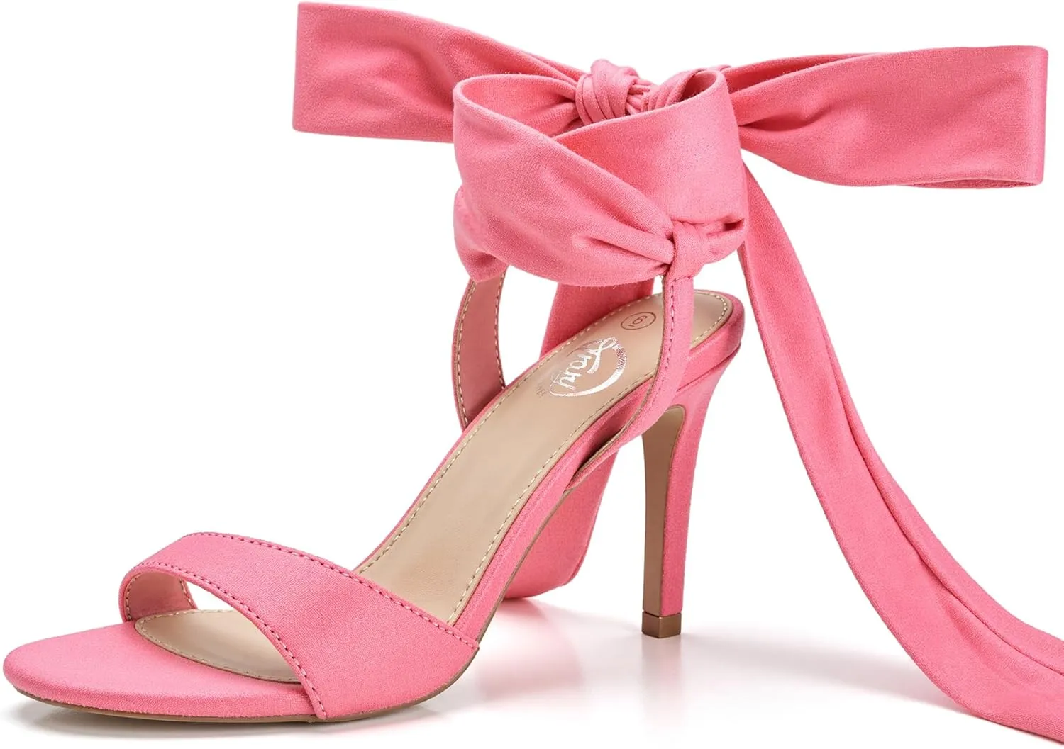 Trary Pink Purple Nude Red Black Heels for Women, Lace Up Chunky Heels for Women, Strappy Heels for Women Sandals, High Platform Stripper Heels, Comfortable Wide Width Tie Up Heels 3 Inch Open Toe