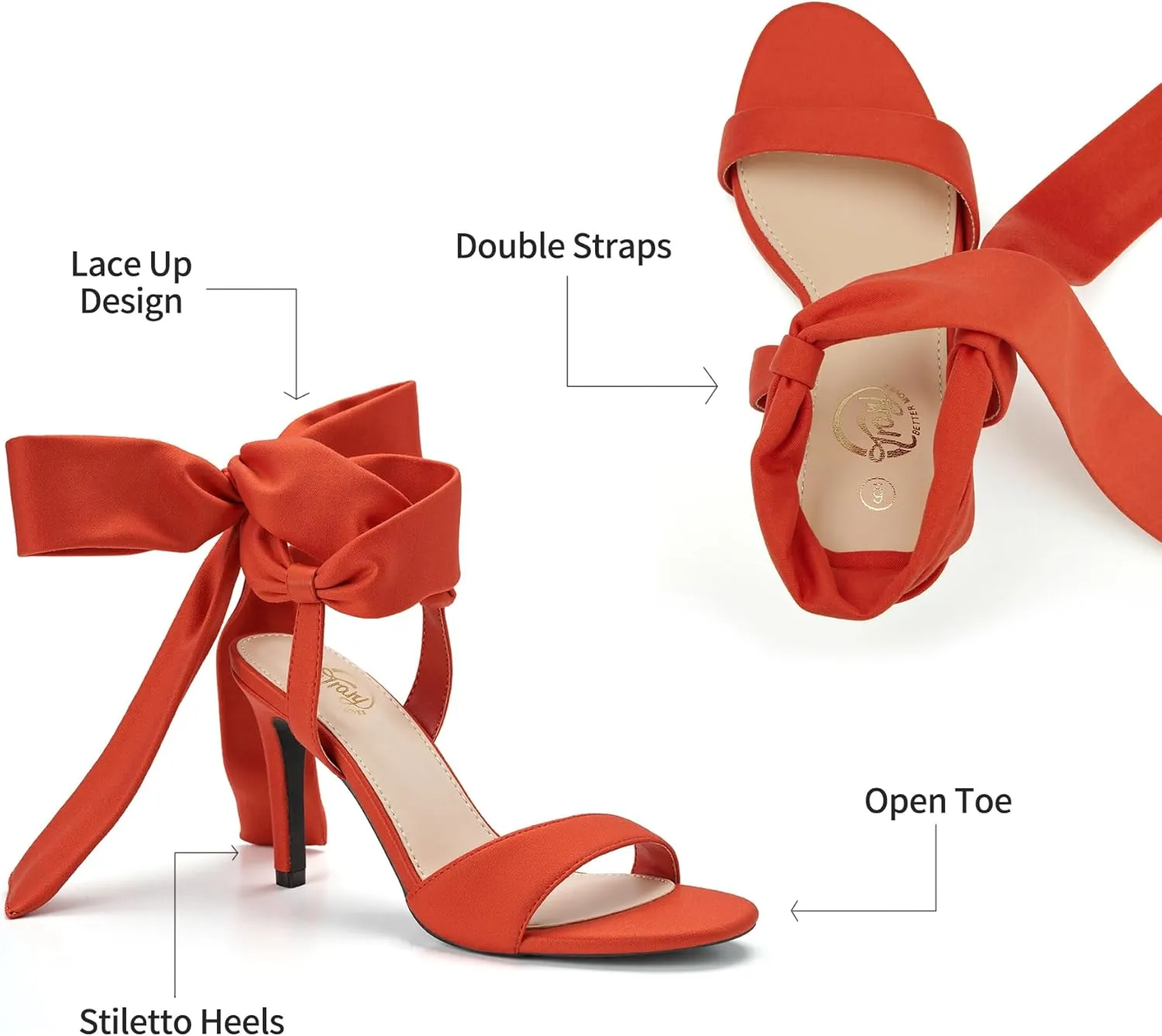 Trary Pink Purple Nude Red Black Heels for Women, Lace Up Chunky Heels for Women, Strappy Heels for Women Sandals, High Platform Stripper Heels, Comfortable Wide Width Tie Up Heels 3 Inch Open Toe