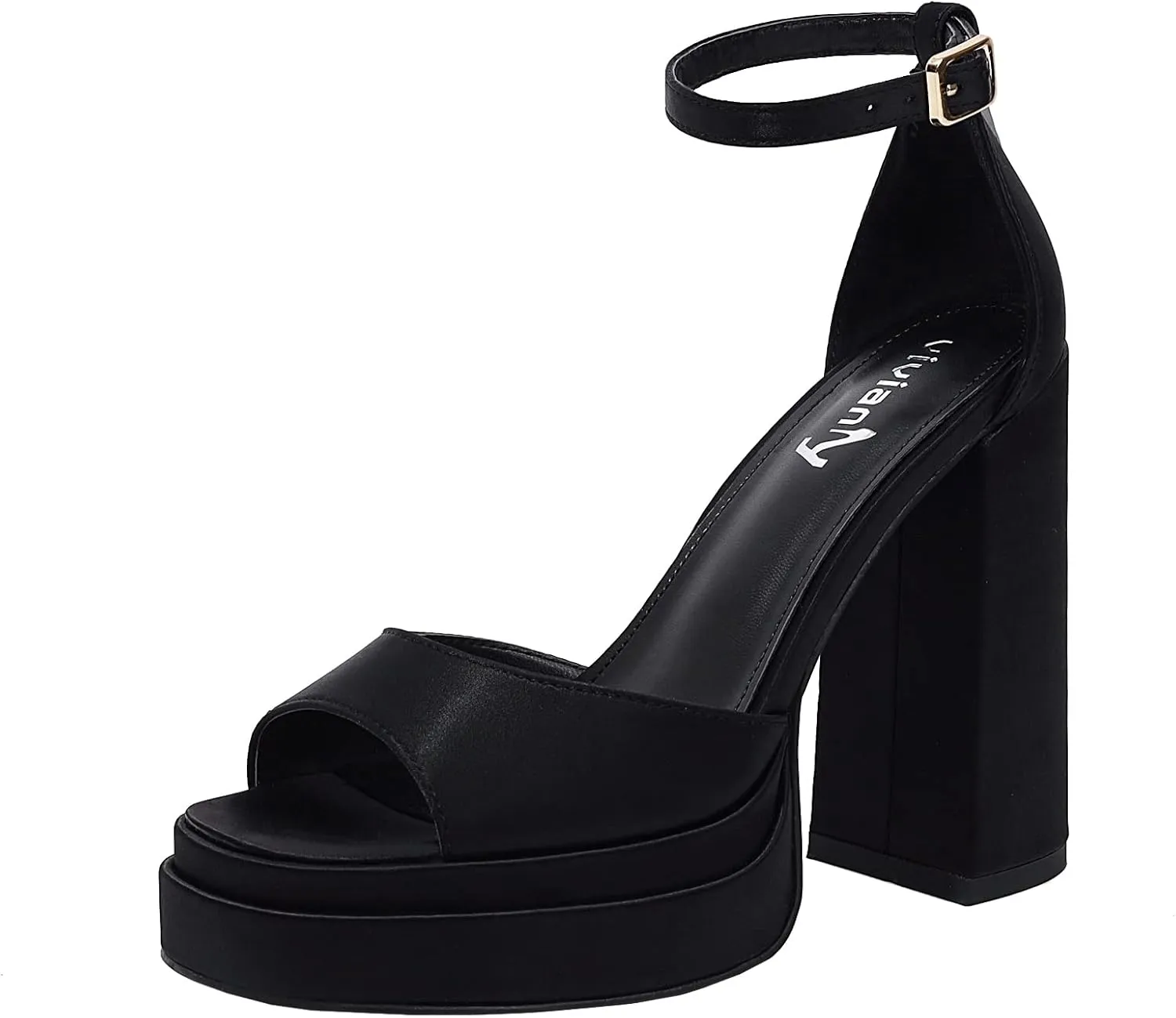 vivianly Women's Platform High Chunky Heels Sandals Open Toe Block Heeled Sandals Ankle Strap Pumps Party Dress Wedding
