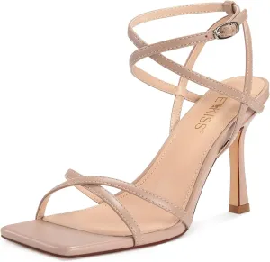wetkiss Strappy Heels Women Stiletto High Heeled Sandals Adjustable Ankle Strap Square Open Toe For Homecoming Party Dress Wedding