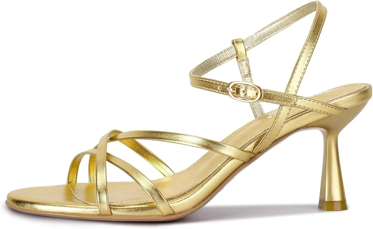 wetkiss Strappy Kitten Heels For Women Low Heel Comfy Sandals Adjustable Ankle Strap Round Open Toe For Homecoming Party Dress Wedding Gold Black White Red Silver Available