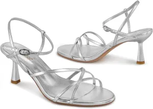 wetkiss Strappy Kitten Heels For Women Low Heel Comfy Sandals Adjustable Ankle Strap Round Open Toe For Homecoming Party Dress Wedding Gold Black White Red Silver Available