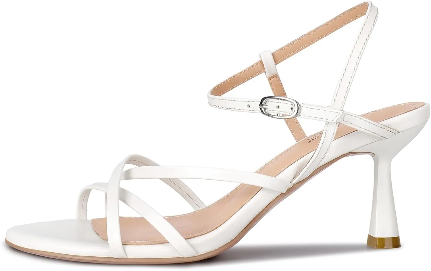 wetkiss Strappy Kitten Heels For Women Low Heel Comfy Sandals Adjustable Ankle Strap Round Open Toe For Homecoming Party Dress Wedding Gold Black White Red Silver Available