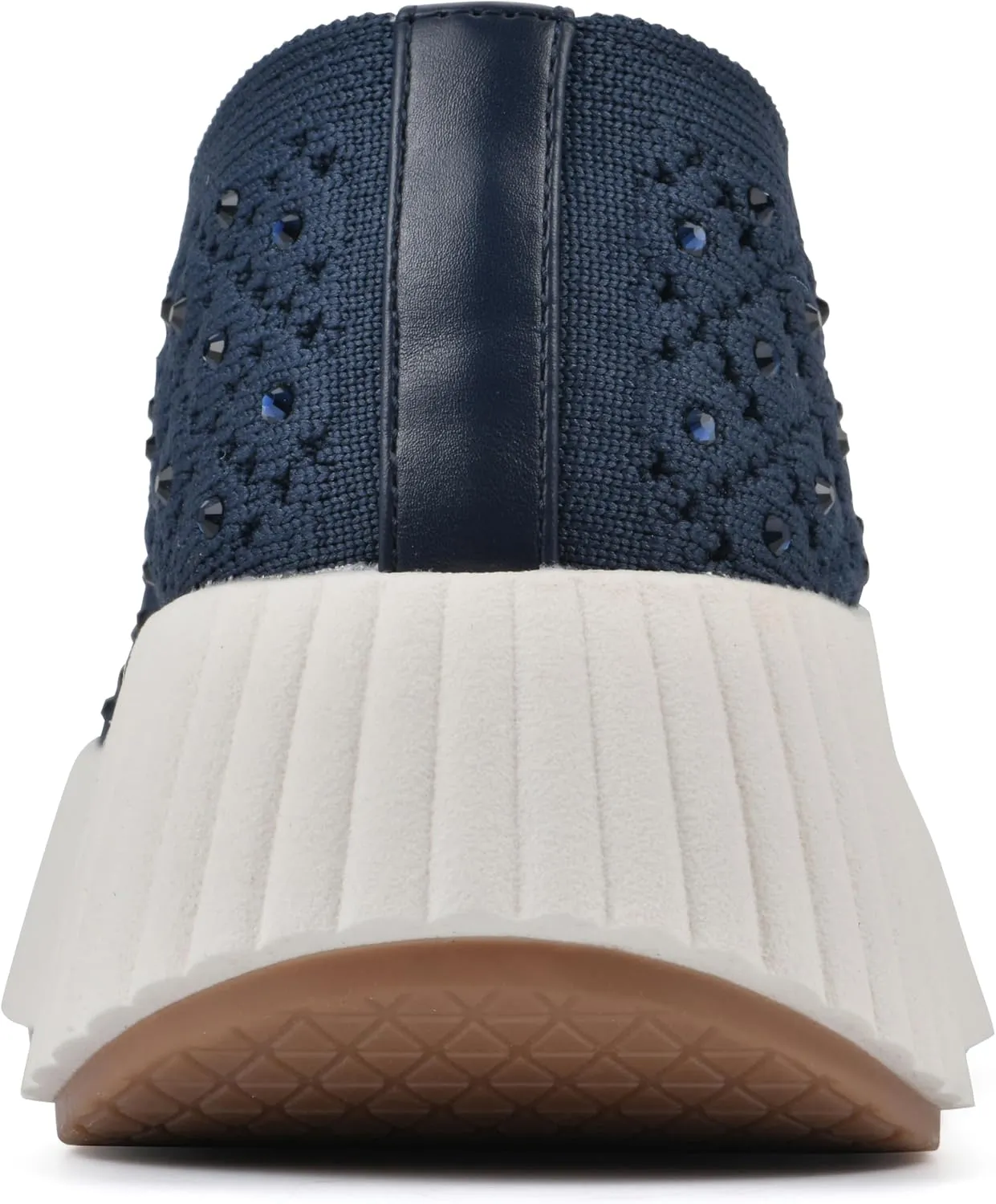 WHITE MOUNTAIN Women's Dyles Rhinestoned Woven Knit Sneaker