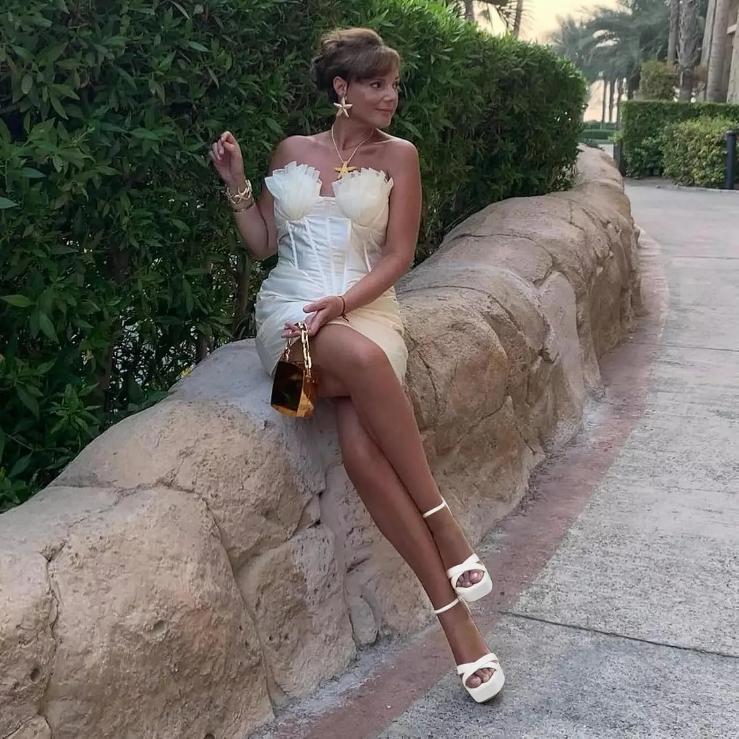 Women High Heel Platform Sandals with Ankle Strap Open Toe Spool Chunky Heels Prom Party Dress with Buckle