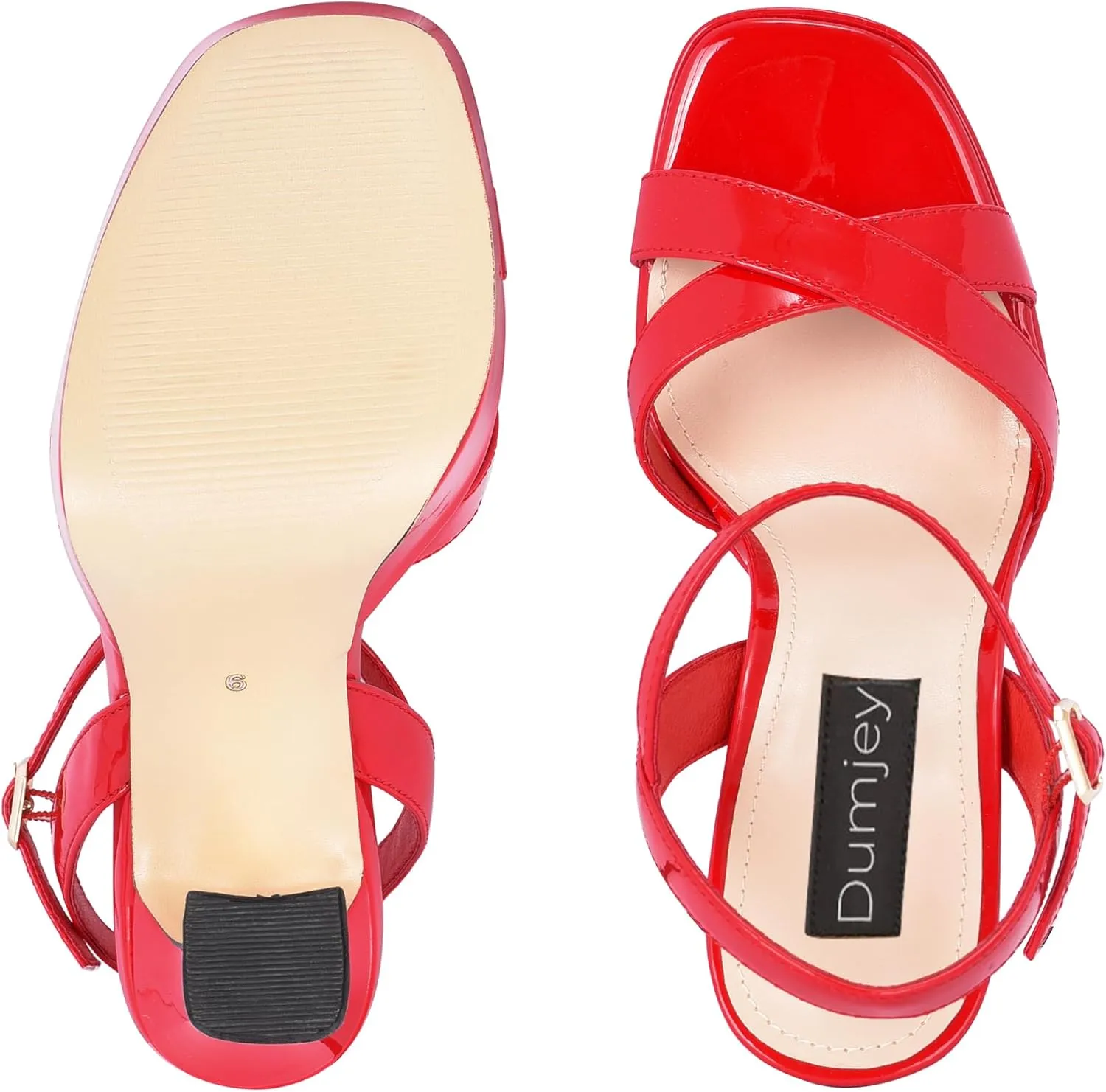 Women High Heel Platform Sandals with Ankle Strap Open Toe Spool Chunky Heels Prom Party Dress with Buckle