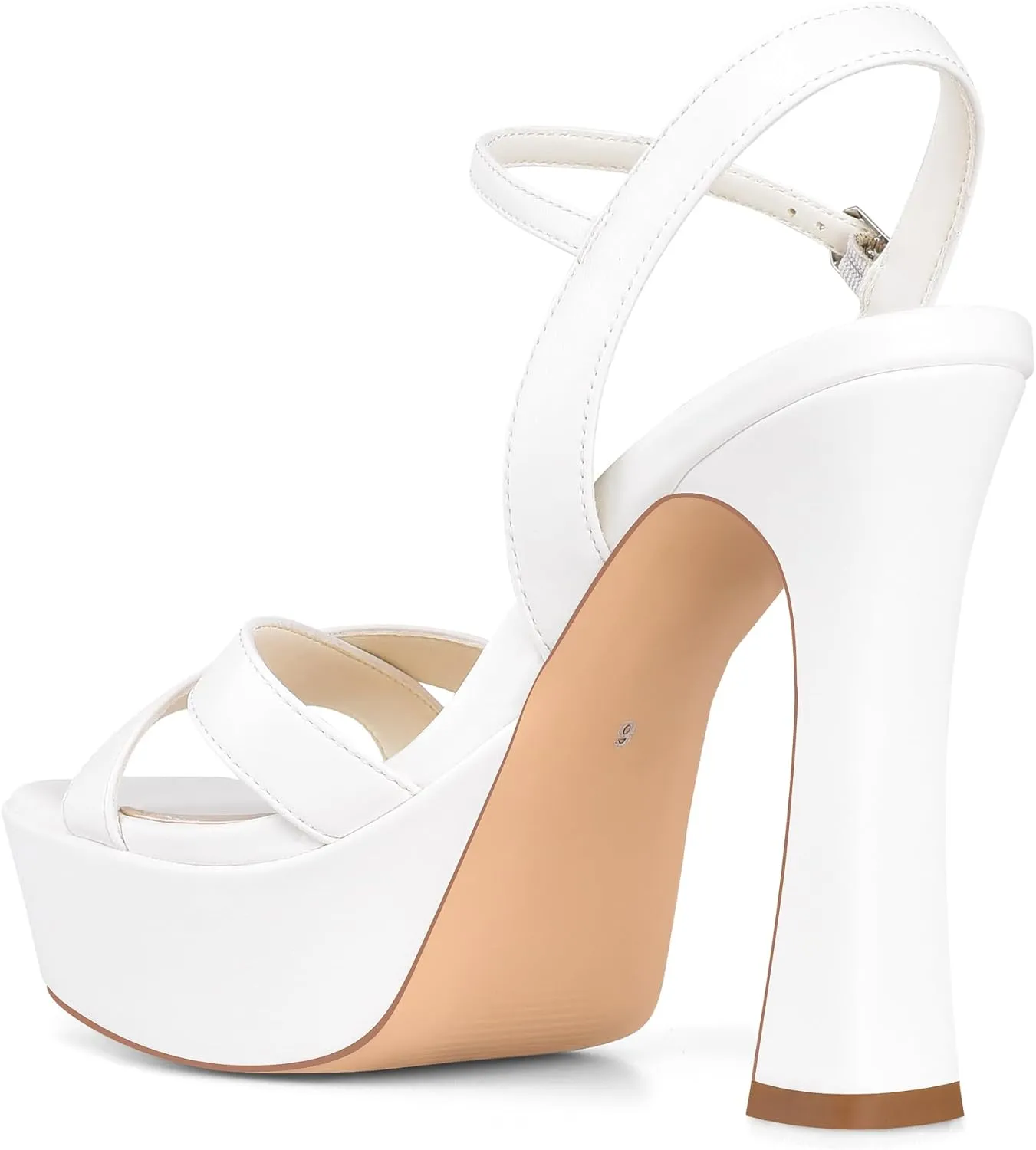 Women High Heel Platform Sandals with Ankle Strap Open Toe Spool Chunky Heels Prom Party Dress with Buckle