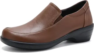 Women's Classic Loafers Leather Slip-ons Chunky Platform Penny Shoes